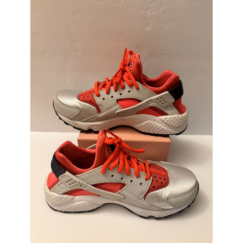 Nike Huarache Womens Athletic Running Shoes Silver/Orange Size 5.5